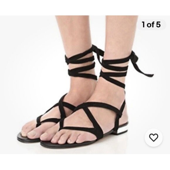 SAM EDELMAN Women's Size 8.5 Davina Blood Leather Ankle Wrapped Sandals - Picture 5 of 5